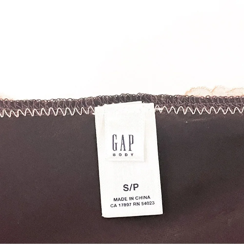 🍋 Gap Body • Women’s Satin Slip Dress with Lace Trim & Floral Embroidery Size S - Picture 6 of 9